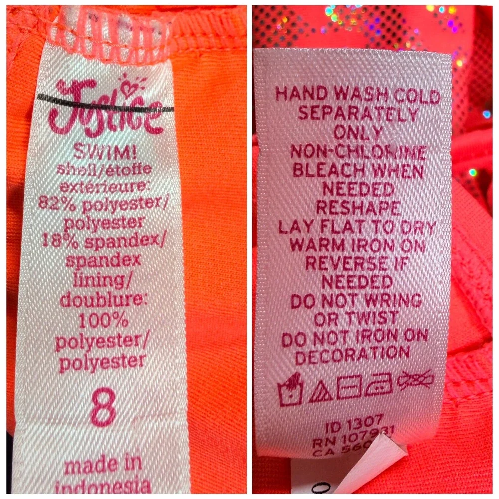 Girls Outfit 8 Justice‎ Swim Tankini Top Cat & Jack Denim Shorts Summer Bundle/4